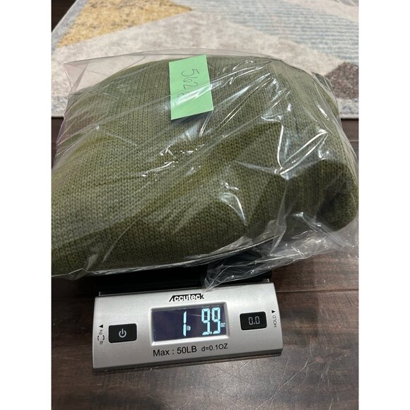 Vtg Olive Green Cowl Neck Sweater Embroidered Autumn Leaves PA International - Picture 9 of 9